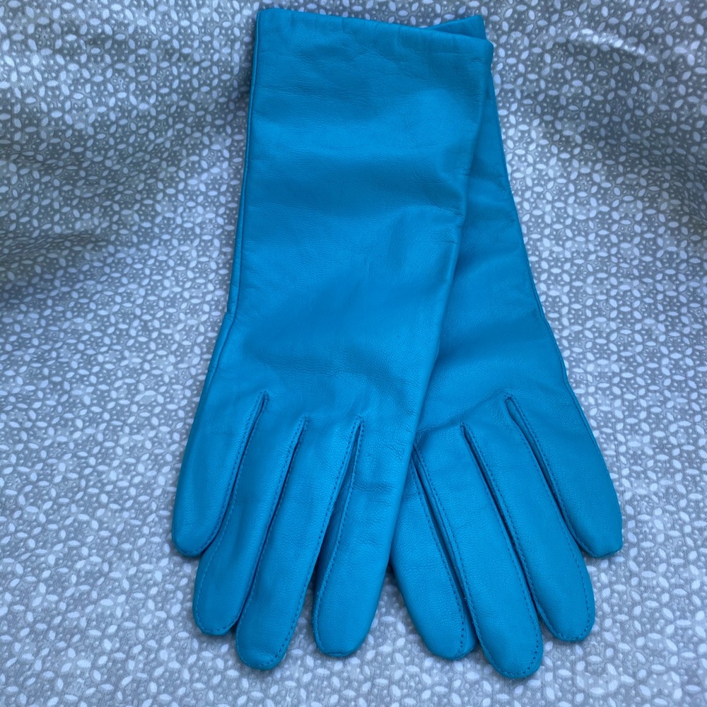 Teal Leather gloves